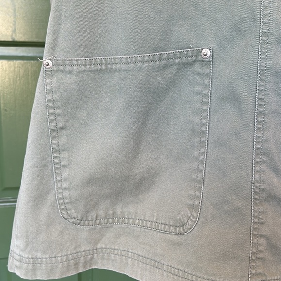 Y2K 90's Midi Overall Dress with Pockets Khaki - Picture 9 of 15